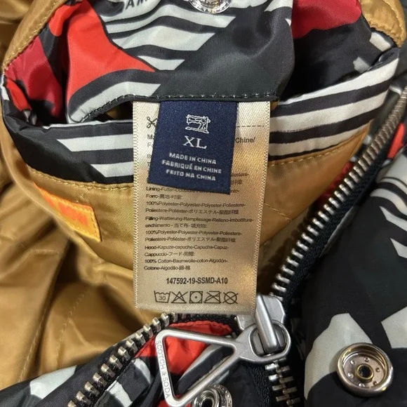 Scotch & Soda Amsterdams Blauw Hooded Geometric Bomber Jacket XL - Picture 8 of 11